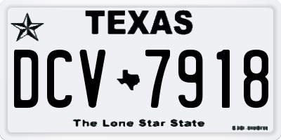 TX license plate DCV7918