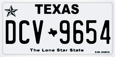 TX license plate DCV9654