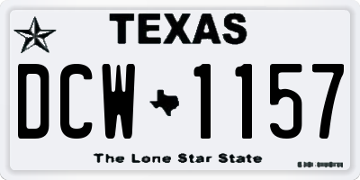 TX license plate DCW1157
