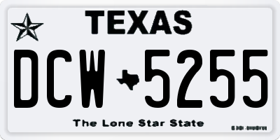 TX license plate DCW5255