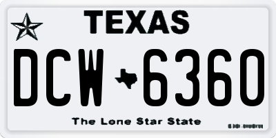TX license plate DCW6360