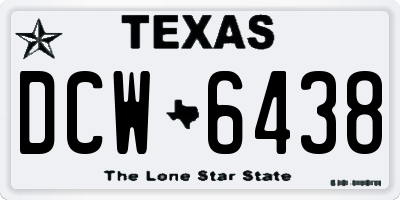 TX license plate DCW6438