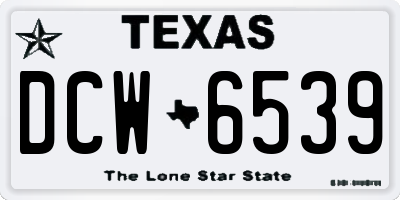TX license plate DCW6539