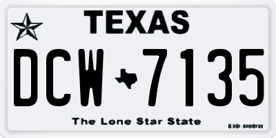TX license plate DCW7135