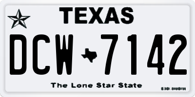 TX license plate DCW7142