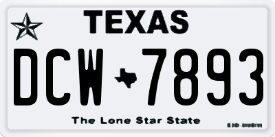 TX license plate DCW7893