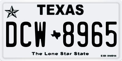 TX license plate DCW8965