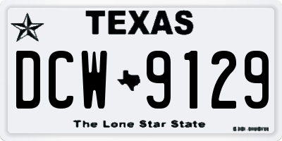TX license plate DCW9129