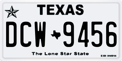 TX license plate DCW9456