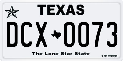 TX license plate DCX0073