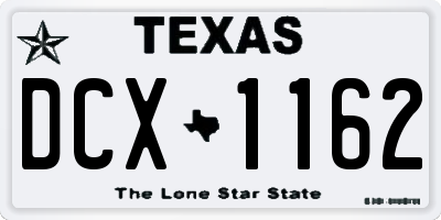 TX license plate DCX1162