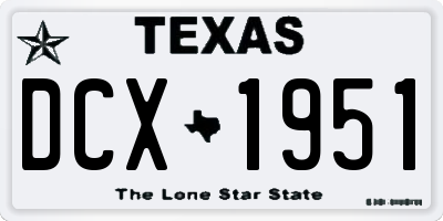 TX license plate DCX1951