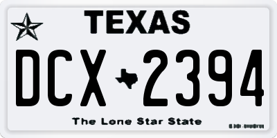 TX license plate DCX2394
