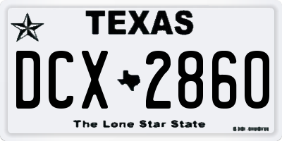 TX license plate DCX2860