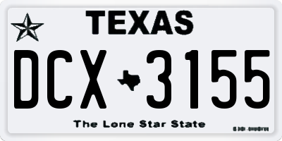 TX license plate DCX3155