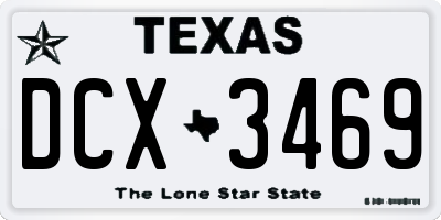 TX license plate DCX3469