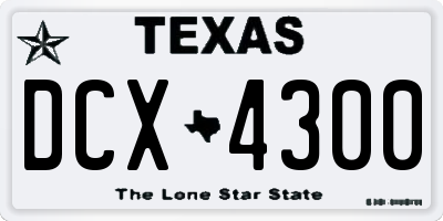 TX license plate DCX4300