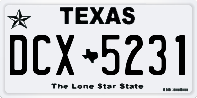 TX license plate DCX5231