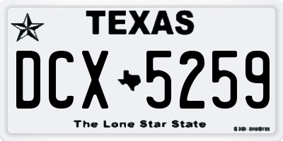 TX license plate DCX5259