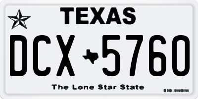 TX license plate DCX5760