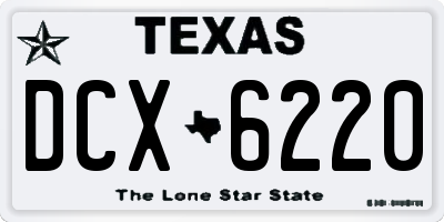 TX license plate DCX6220