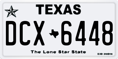 TX license plate DCX6448