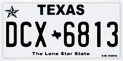 TX license plate DCX6813
