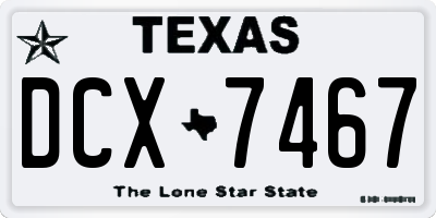 TX license plate DCX7467