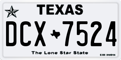 TX license plate DCX7524