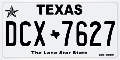 TX license plate DCX7627