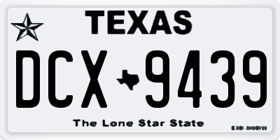 TX license plate DCX9439
