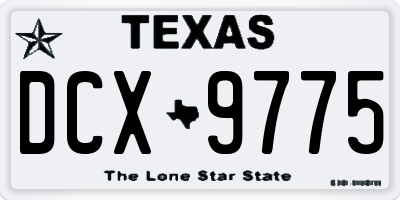 TX license plate DCX9775