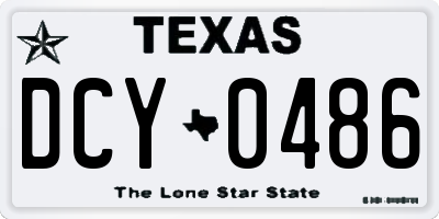 TX license plate DCY0486