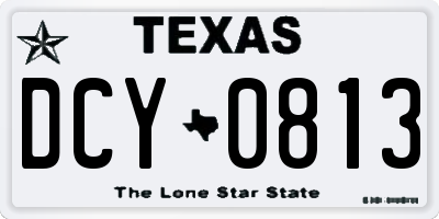 TX license plate DCY0813