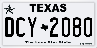 TX license plate DCY2080
