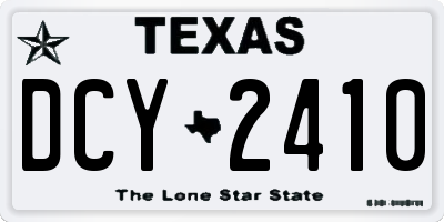 TX license plate DCY2410