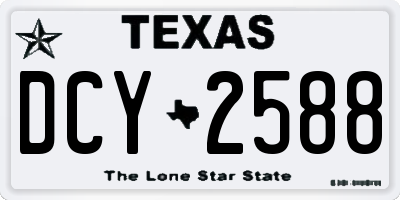 TX license plate DCY2588
