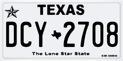 TX license plate DCY2708