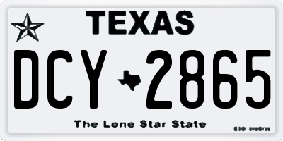 TX license plate DCY2865