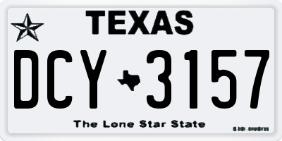 TX license plate DCY3157