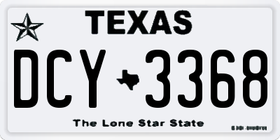 TX license plate DCY3368
