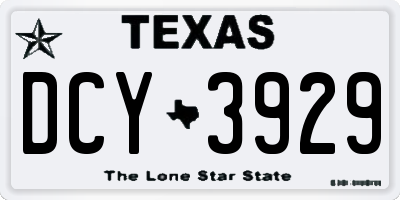 TX license plate DCY3929