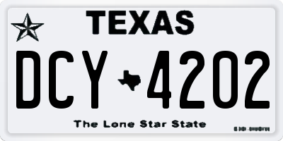 TX license plate DCY4202