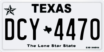 TX license plate DCY4470