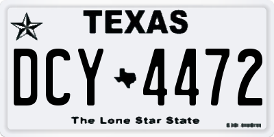 TX license plate DCY4472