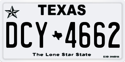 TX license plate DCY4662