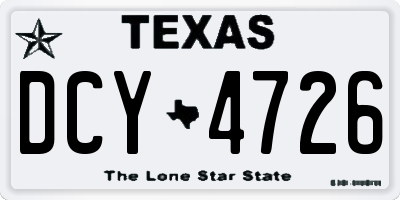 TX license plate DCY4726