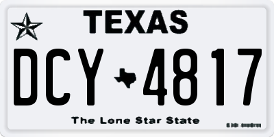 TX license plate DCY4817