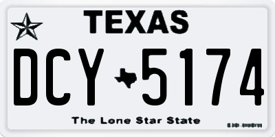 TX license plate DCY5174