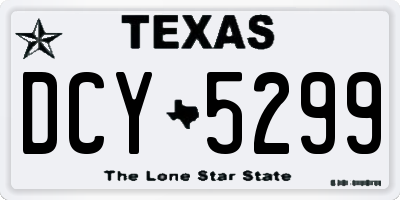TX license plate DCY5299
